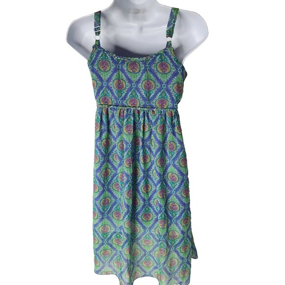 Disney D Signed Juniors Medium Dress Lined Purple Green - Picture 4 of 6